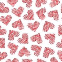 Seamless pattern with hand drawn hearts. Vector abstract background.