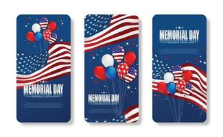 monumento día. recuerda y honor. vector ilustración. móvil teléfono americano bandera ilustración para America unido estados nacional día 4to julio.
