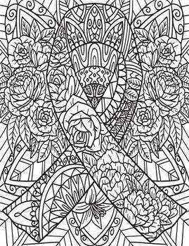 pecho cáncer conciencia cinta flor colorante vector