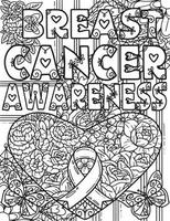 Breast Cancer Awareness Coloring Page for Adult vector