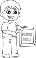 Best Dad Isolated Coloring Page for Kids vector