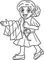 Seamstress Isolated Coloring Page for Kids vector