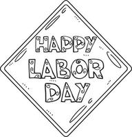 Labor Day Isolated Coloring Page for Kids vector