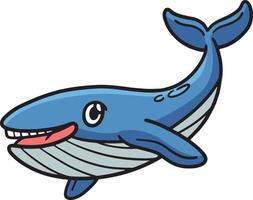 Whale Cartoon Colored Clipart Illustration vector