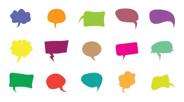 Set of empty speech bubble chatting box, message box colorful cartoon vector illustration design.