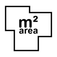 Meter square area icon, footage plan house, floor logo area vector