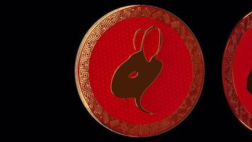 Chinese New Year Rabbit Zodiac Transition with Alpha Channel video