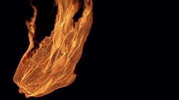 Feuer Flamme Werfer isoliert Overlay auf schwarz Hintergrund video