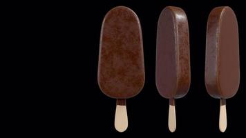 Chocolate Ice Cream Stick Bar Rotating Transition on Alpha Background video