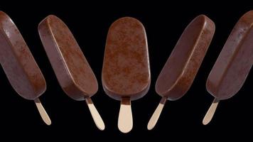 Chocolate Ice Cream Stick Bar Rotating Loop on Alpha Background video