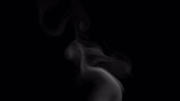 Wispy smoke swirling overlay isolated on alpha background video