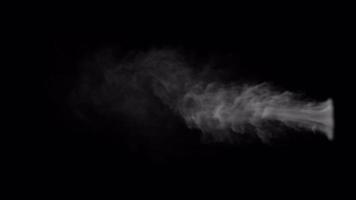 White steam smoke blowing overlay looping isolated on alpha background video
