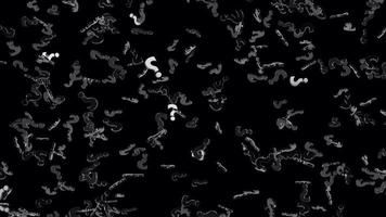 Floating Black Question Mark Isolated loop on alpha background video