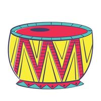 Folk musical instrument of the Indians drum. vector