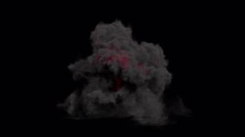 Isolated ground fire smoke explosion rising to air with Alpha channel. video