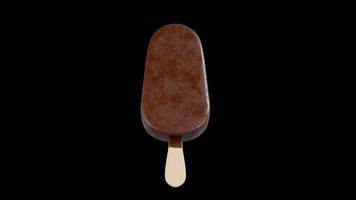 Chocolate Ice Cream Stick Bar Rotating Transition on Alpha Background video