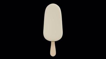 Vanilla Ice Cream Stick Bar Rotating Loop on Alpha Background video