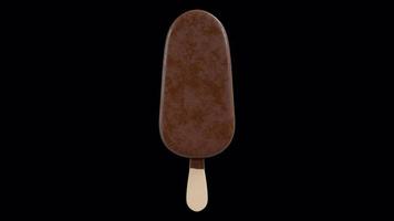 Chocolate Ice Cream Stick Bar Rotating Loop on Alpha Background video