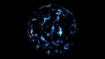 Lightning ball isolated looping on black background video