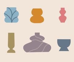 A collection of different vases with different shapes vector