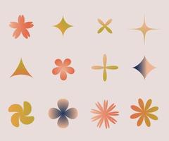 Set of abstract floral shapes with gradients vector