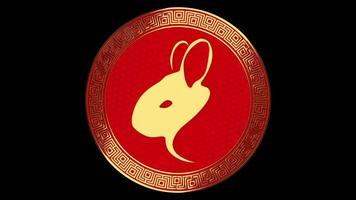 Chinese New Year Rabbit Zodiac Loop with Alpha Channel video