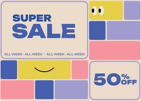 Sale banner flat sign colorful flat design vector