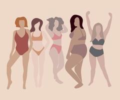 diversidad mujer cuerpo forma vector