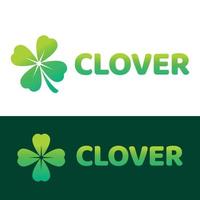 Modern vector flat design simple minimalist logo template of 4 leaf clover shamrock vector for brand, emblem, label, badge. Isolated on white background.