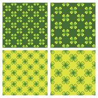 Cute 4 leaf clover background. Seamless vector pattern for paper, wrapping, fabrics. cartoon flat design illustration art pastel colors on colorful background template.