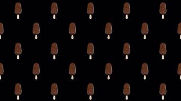 Chocolate Ice Cream Stick Bar Pattern Rotating Loop on Alpha Background video