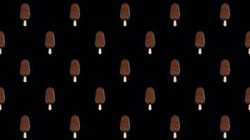 Chocolate Ice Cream Stick Bar Pattern Rotating Loop on Alpha Background video