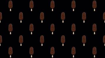 Chocolate Ice Cream Stick Bar Pattern Rotating Loop on Alpha Background video
