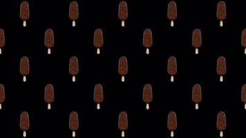 Chocolate Ice Cream Stick Bar Pattern Rotating Loop on Alpha Background video