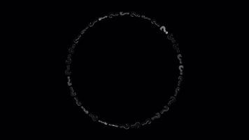 svart fråga mark cirkel ram isolerat slinga på alfa bakgrund video