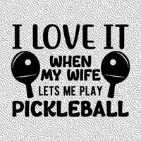 yo amor eso cuando mi esposa vamos yo jugar pickleball vector