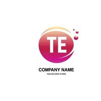 TE initial logo With Colorful Circle template vector