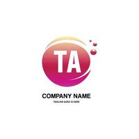TA initial logo With Colorful Circle template vector