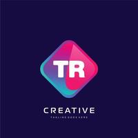 TQ initial logo With Colorful template vector