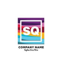 SQ initial logo With Colorful template vector. vector