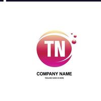 TN initial logo With Colorful Circle template vector