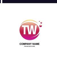 TW initial logo With Colorful Circle template vector