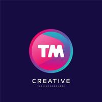 TM initial logo With Colorful template vector