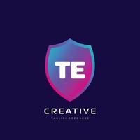 TE initial logo With Colorful template vector