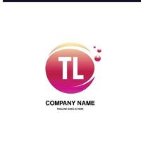 TL initial logo With Colorful Circle template vector