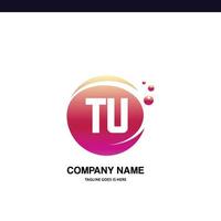 TU initial logo With Colorful Circle template vector