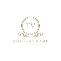 TV Letter Initial with Royal Luxury Logo Template vector
