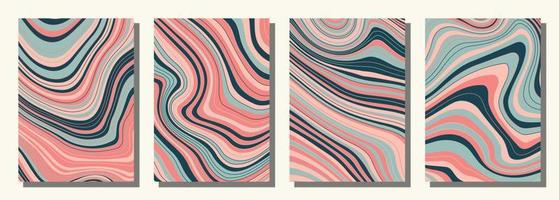 Abstract psychedelic groovy set background. vector