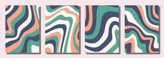 Abstract psychedelic groovy set background. vector