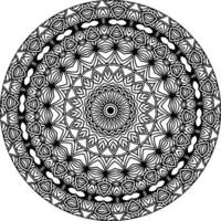 Easy mandala, simple mandalas flowers coloring page on white background. vector